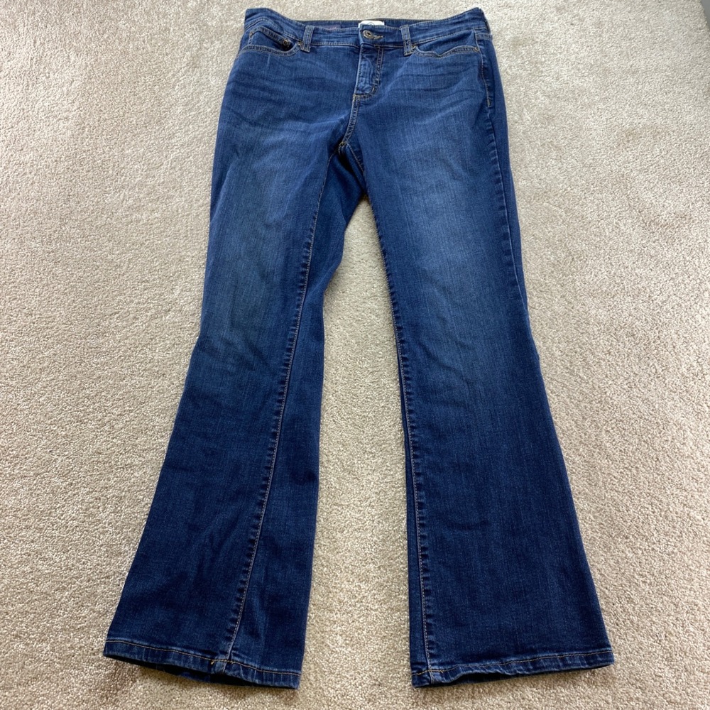 St. John's Bay Bootcut Jeans Womens 6P Blue Excellent Stretch Dark Wash Petite